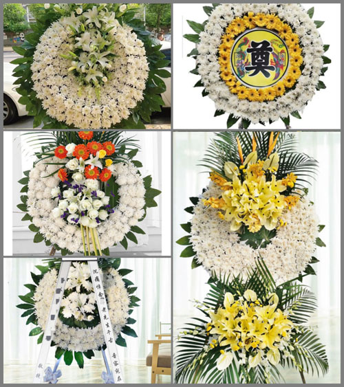 山西晋中灵石县粱家焉乡泊泊村花圈速递